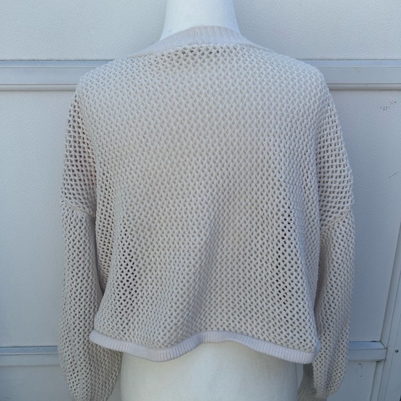 Zara Crochet Sweater Women S Patchwork Square Colorful Puff Sleeve Granny Boxy - Picture 8 of 14